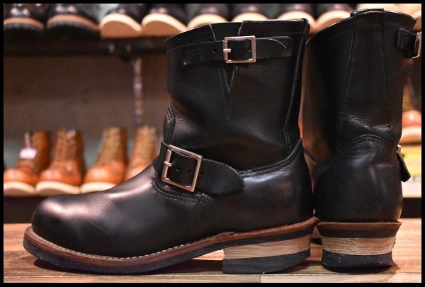 【9D 良品 11年】レッドウィング 2976 ショート エンジニア 黒 ブラッククローム スチールトゥ ブーツ redwing HOPESMORE