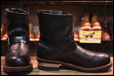 【9D 良品 11年】レッドウィング 2976 ショート エンジニア 黒 ブラッククローム スチールトゥ ブーツ redwing HOPESMORE