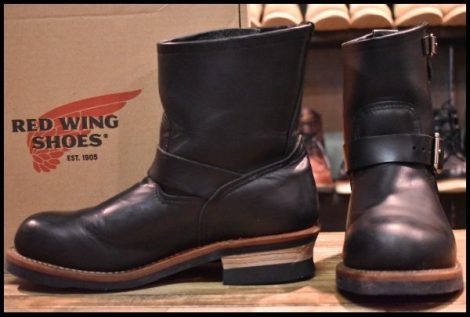 【8.5D 箱付 良品 13年】レッドウィング 2976 ショート エンジニア 黒 ブラッククローム スチールトゥ ブーツ redwing HOPESMORE