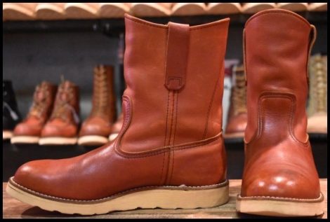 【7E 良品 緑犬タグ 93年】レッドウィング 866 ペコス 赤茶 オロラセット クッションソール ブーツ redwing pecos HOPESMORE