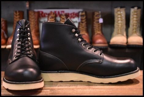 【8EE 箱付 美品 犬タグ】レッドウィング 8165 アイリッシュセッター 黒 ブラッククローム プレーントゥ ブーツ redwing HOPESMORE