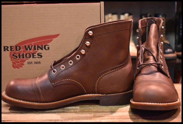 【9D 箱付 未使用 22年】レッドウィング 8111 アイアンレンジャー 茶 アンバーハーネス キャップトゥ ブラウン ブーツ redwing HOPESMORE