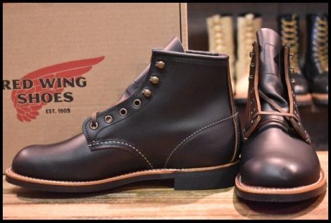 【7D 箱付 未使用 23年】レッドウィング 3345 ブラックスミス 黒 プレーリー プレーントゥ レースアップ ブーツ redwing HOPESMORE