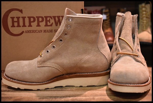 【7EE 箱付 DEAD 白タグ 90’S】Chippewa チペワ レースアップ ブーツ 29498 ナチュラルラフアウト ビブラム 4014  編み上げ HOPESMORE