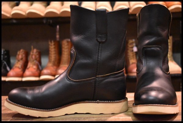 【8E 良品 羽タグ 97年】レッドウィング 8169 ペコス 黒 ブラッククローム プルオン クッションソール ブーツ redwing pecos HOPESMORE