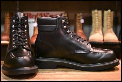 【7.5E 箱付 美品 19年】レッドウィング 8133 スーパーソール 黒 ブラッククローム モックトゥ レースアップ ブーツ redwing HOPESMORE