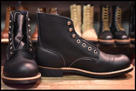 【7D 箱付 未使用 23年】レッドウィング 8084 アイアンレンジャー ブラック ハーネス 黒 キャップトゥ ブーツ redwing HOPESMORE