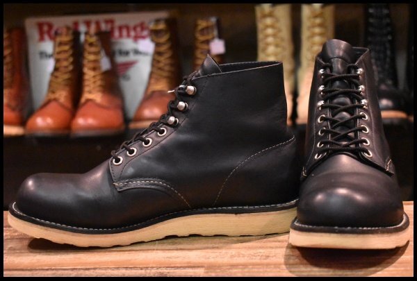 【7D 良品 05年】レッドウィング 8165 アイリッシュセッター 黒 ブラック クローム プレーントゥ ブーツ redwing HOPESMORE