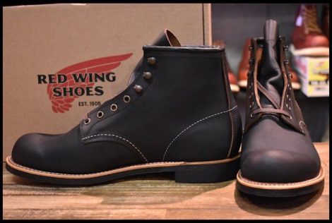 【9.5D 箱付 未使用 23年】レッドウィング 3345 ブラックスミス 黒 プレーリー プレーントゥ レースアップ ブーツ redwing HOPESMORE