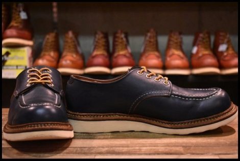 【8D 良品 15年】レッドウィング 8100 オックスフォード インディゴ ネイビー 青 ブルー 短靴 ローカット ブーツ redwing HOPESMORE