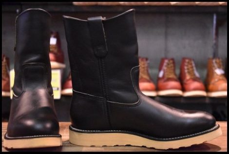 【8E 美品 羽タグ 00年】レッドウィング 8169 ペコス 黒 ブラッククローム クッションソール プルオン ブーツ redwing pecos HOPESMORE