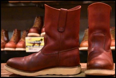 【7D 良品 緑犬タグ 95年】レッドウィング 866 ペコス オロラセット 赤茶 クッションソール ブーツ redwing pecos HOPESMORE