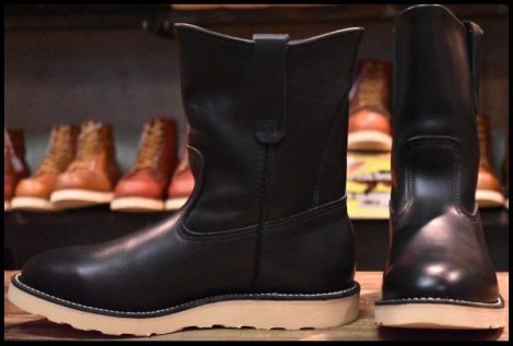 【8E 美品 07年】レッドウィング 8169 ペコス 黒 ブラッククローム プルオン ブーツ redwing pecos HOPESMORE