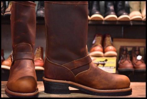 【8.5E 箱付 未使用 黒タグ】Chippewa チペワ エンジニア 1901M05 タンレネゲード ブラウン 11インチハイト スチールトゥ ブーツ HOPESMORE