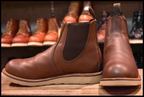 【8D 良品 20年】レッドウィング 3190 クラシックチェルシー サイドゴア 茶 ブラウン アンバーハーネス ブーツ redwing HOPESMORE