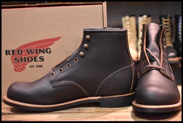 【9D 箱付 未使用 23年】レッドウィング 3345 ブラックスミス 黒 プレーリー プレーントゥ レースアップ ブーツ redwing HOPESMORE