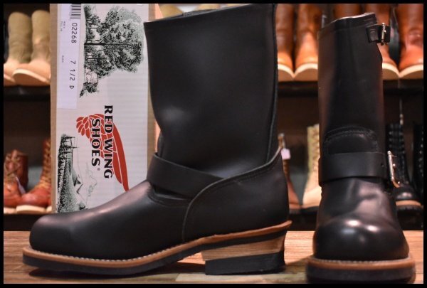 【7.5D 箱付 未使用】レッドウィング 2268 エンジニア 黒 ブラッククローム スチールトゥ ブーツ redwing HOPESMORE