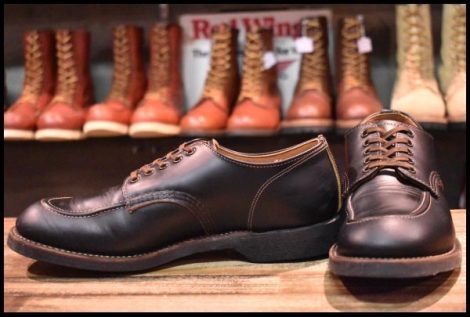 【7.5D 美品 18年】レッドウィング 8070 スポーツ オックスフォード 黒 クローンダイク モックトゥ 短靴 ブーツ redwing HOPESMORE