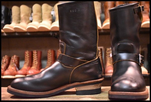 【9.5D 良品 18年】レッドウィング 2966 クローンダイク エンジニア 黒 ブラック 茶芯 スチール無し ブーツ redwing HOPESMORE