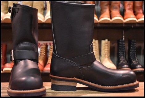 【7.5D 箱付 未使用】レッドウィング 2268 エンジニア 黒 ブラッククローム スチールトゥ ブーツ redwing HOPESMORE