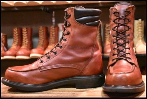 【10D 良品 09年】レッドウィング 402 スーパーソール ロング 赤茶 オロラセット レースアップ モックトゥ ブーツ redwing HOPESMORE