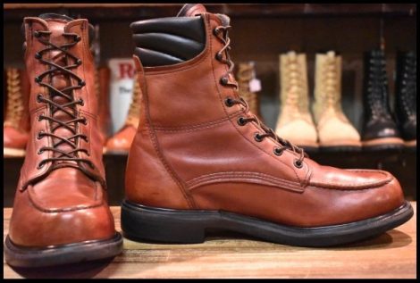 【10D 良品 09年】レッドウィング 402 スーパーソール ロング 赤茶 オロラセット レースアップ モックトゥ ブーツ redwing HOPESMORE