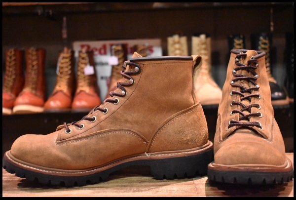 【9D 良品 09年】レッドウィング 2937 ラインマン 茶 ブラウン ベージュ スエード LTT ラグソール ビブラム ブーツ redwing  HOPESMORE