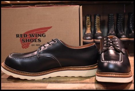 【13D 箱付 美品 18年】レッドウィング 8106 オックスフォード 黒 ブラッククローム モックトゥ ローカット ブーツ redwing HOPESMORE