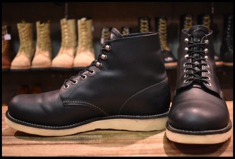 【10D 良品 09年】レッドウィング 8165 アイリッシュセッター 黒 ブラッククローム プレーントゥ 編み上げ ブーツ redwing HOPESMORE