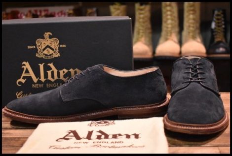 【8D 箱付 良品】ALDEN オールデン オックスフォード 29331F アンラインドネイビースエード 短靴 ローカット 編み上げ ブーツ HOPESMORE