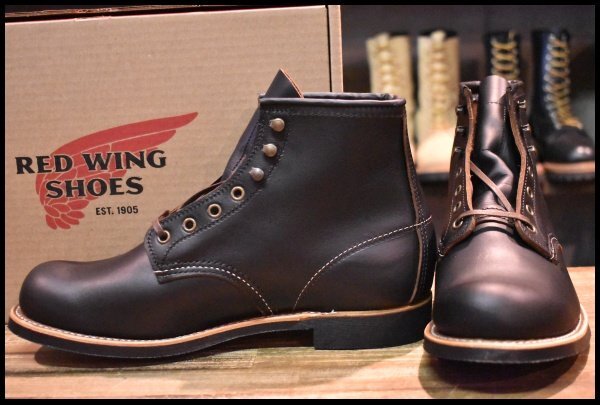 【8D 箱付 未使用 24年】レッドウィング 3345 ブラックスミス 黒 プレーリー プレーントゥ レースアップ ブーツ redwing HOPESMORE