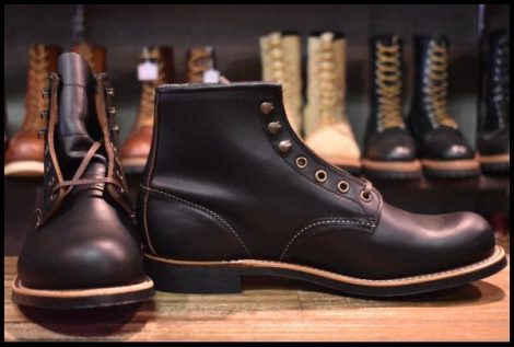 【8D 箱付 未使用 24年】レッドウィング 3345 ブラックスミス 黒 プレーリー プレーントゥ レースアップ ブーツ redwing HOPESMORE