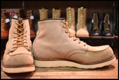 【9.5E 良品 犬タグ】レッドウィング 8173 スエード アイリッシュセッター タン ラフアウト モックトゥ ブーツ redwing HOPESMORE