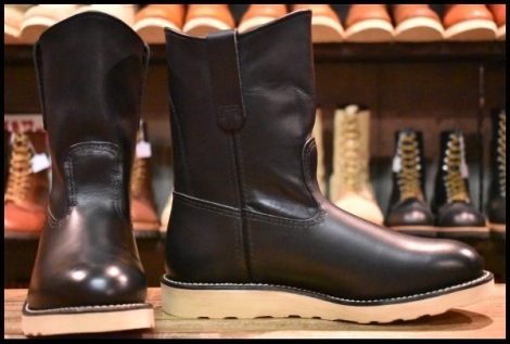 【7E 箱付 未使用 14年】レッドウィング 8169 ペコス 黒 ブラッククローム プルオン ブーツ redwing pecos HOPESMORE