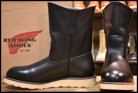 【7E 箱付 未使用 14年】レッドウィング 8169 ペコス 黒 ブラッククローム プルオン ブーツ redwing pecos HOPESMORE