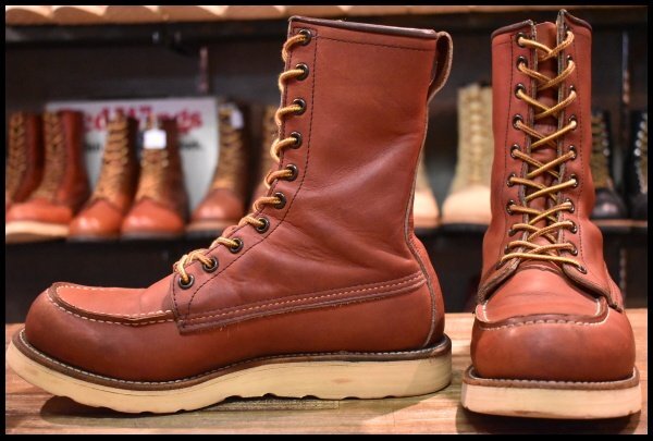 【7D 良品 犬タグ】レッドウィング 8877 ロング アイリッシュセッター 赤茶 オロラセット モックトゥ ブーツ redwing HOPESMORE