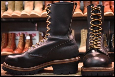 【9D 良品 PT91プリントEH】レッドウィング 2218 ロガー 黒 ブラック スチールトゥ 編み上げ ブーツ redwing HOPESMORE