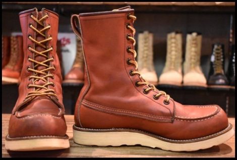 【7D 良品 犬タグ】レッドウィング 8877 ロング アイリッシュセッター 赤茶 オロラセット モックトゥ ブーツ redwing HOPESMORE