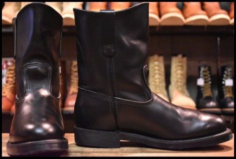 【8E 美品 03年】レッドウィング 1180 ペコス 黒 ブラッククローム プルオン ブーツ redwing pecos HOPESMORE