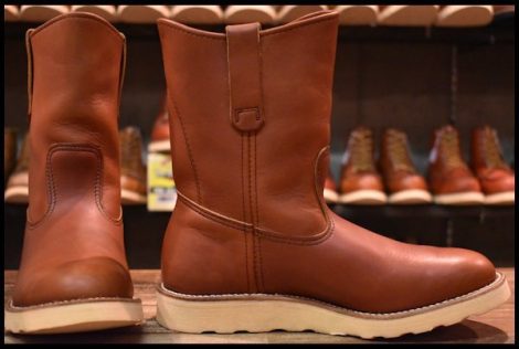 【7E 箱付 DEAD 旧犬タグ 89年】レッドウィング 866 ペコス 赤茶 オロラセット プルオン ブーツ redwing pecos ビンテージ HOPESMORE