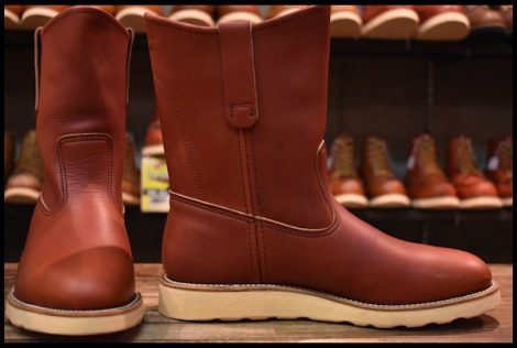 【7E 箱付 DEAD 緑犬タグ 96年】レッドウィング 866 ペコス 赤茶 オロラセット クッションソール ブーツ redwing pecos HOPESMORE