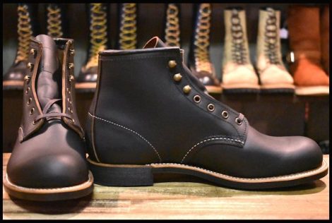 【10D 箱付 未使用 22年】レッドウィング 3345 ブラックスミス 黒 プレーリー プレーントゥ レースアップ ブーツ redwing HOPESMORE