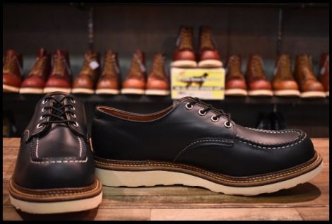 【11D 美品 10年】レッドウィング 8106 オックスフォード 黒 ブラッククローム モックトゥ ローカット 短靴 ブーツ redwing HOPESMORE