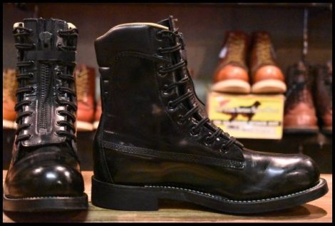 【7.5D 美品】Chippewa チペワ 20242 ファイヤーマンブーツ 黒 ブラック スチールトゥ ロング 編み上げ レースアップ ブーツ HOPESMORE