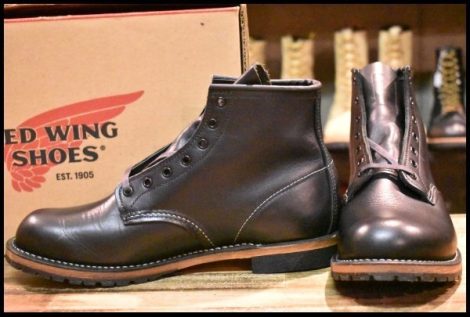 【9D 未使用 16年】レッドウィング 9014 ベックマン 黒 ブラック フェザーストーン プレーントゥ 編み上げ ブーツ redwing HOPESMORE