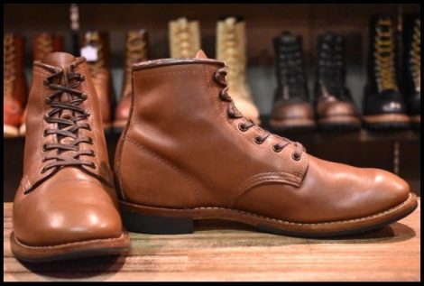 【7.5D 良品 17年】レッドウィング 9063 ベックマン チーク フェザーストーン 茶 フラットボックス ブーツ redwing HOPESMORE