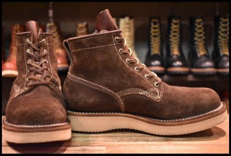 【UK8 美品 HOBO別注】VIBERG ヴァイバー BOBCAT ボブキャット ブラウン ラフアウト 茶 レースアップ ブーツ ヴァイバーグ HOPESMORE