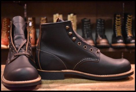 【7D 未使用 23年】レッドウィング 3345 ブラックスミス 黒 プレーリー プレーントゥ レースアップ ブーツ redwing HOPESMORE