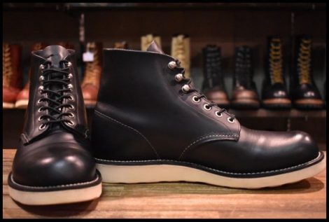 【9D 良品 10年】レッドウィング 8165 アイリッシュセッター 黒 ブラッククローム プレーントゥ 編み上げ ブーツ redwing HOPESMORE