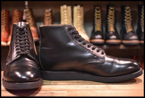 【8.5D 美品 15年】レッドウィング 9197 ポストマン 黒 ブラック シャパラル プレーントゥ レースアップ ブーツ redwing HOPESMORE